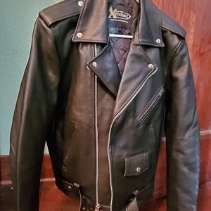 Classic black leather jacket